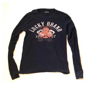 Lucky brand navy long sleeve shirt